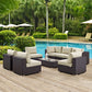 Modway Convene 8-pc Outdoor Patio Sectional Set in Espresso Beige MDY-EEI-2205-EXP-BEI-SET