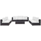 Modway Convene 8-pc Outdoor Patio Sectional Set in Espresso White MDY-EEI-2205-EXP-WHI-SET