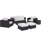 Modway Convene Collection 8-Piece Outdoor Patio Sectional Set in Espresso White MDY-EEI-2206-EXP-WHI-SET