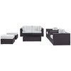 Modway Convene Collection 8-Piece Outdoor Patio Sectional Set in Espresso White MDY-EEI-2206-EXP-WHI-SET