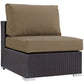 Modway Convene Wicker Rattan 9-pc Outdoor Patio Sectional Sofa Furniture Set in Espresso Mocha MDY-EEI-2208-EXP-MOC-SET