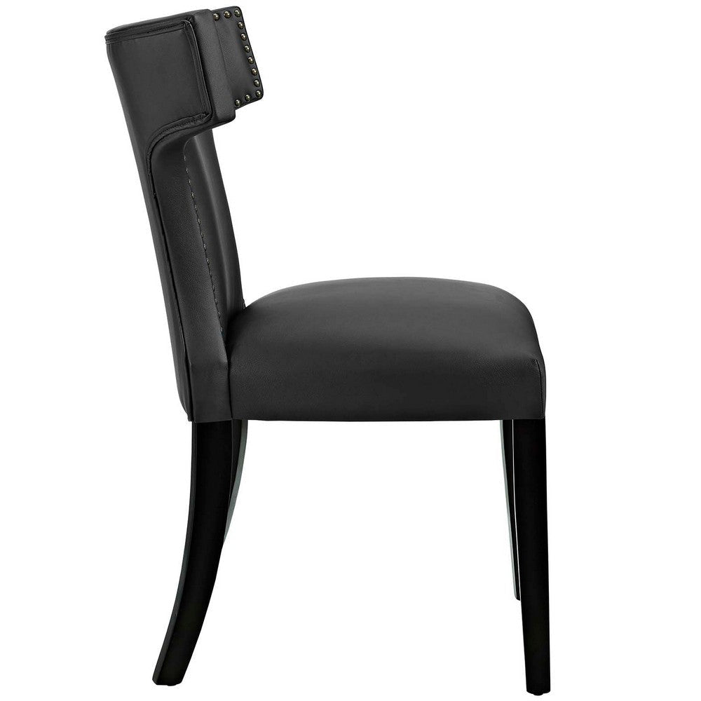 Curve Vinyl Dining Chair Black - No Shipping Charges MDY-EEI-2220-BLK