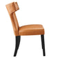 Curve Vegan Leather Dining Chair - No Shipping Charges MDY-EEI-2220-TAN