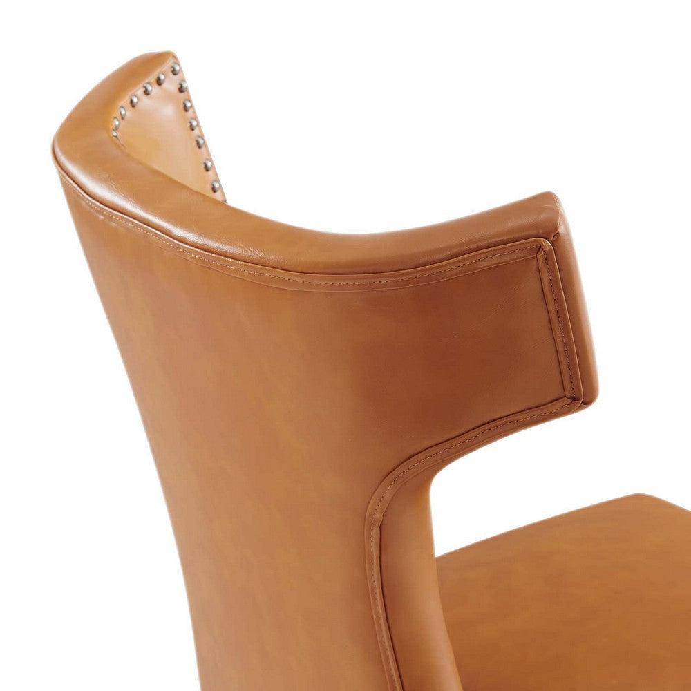 Curve Vegan Leather Dining Chair - No Shipping Charges MDY-EEI-2220-TAN