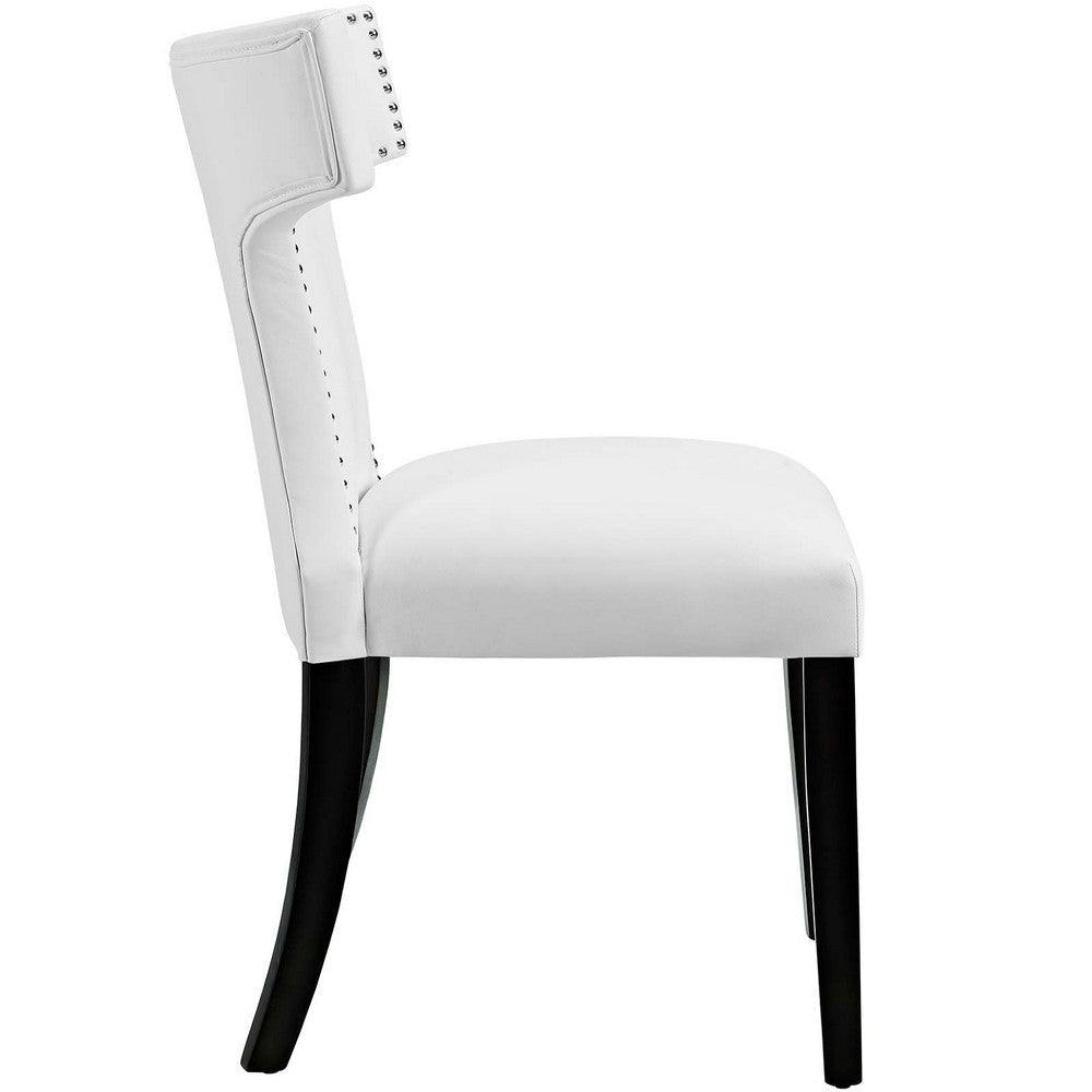 Curve Vinyl Dining Chair White - No Shipping Charges MDY-EEI-2220-WHI