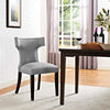 Modway Curve Mid-Century Modern Upholstered Fabric with Nailhead Trim in Light Gray, One Chair