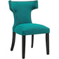 Curve Fabric Dining Chair, Teal - No Shipping Charges