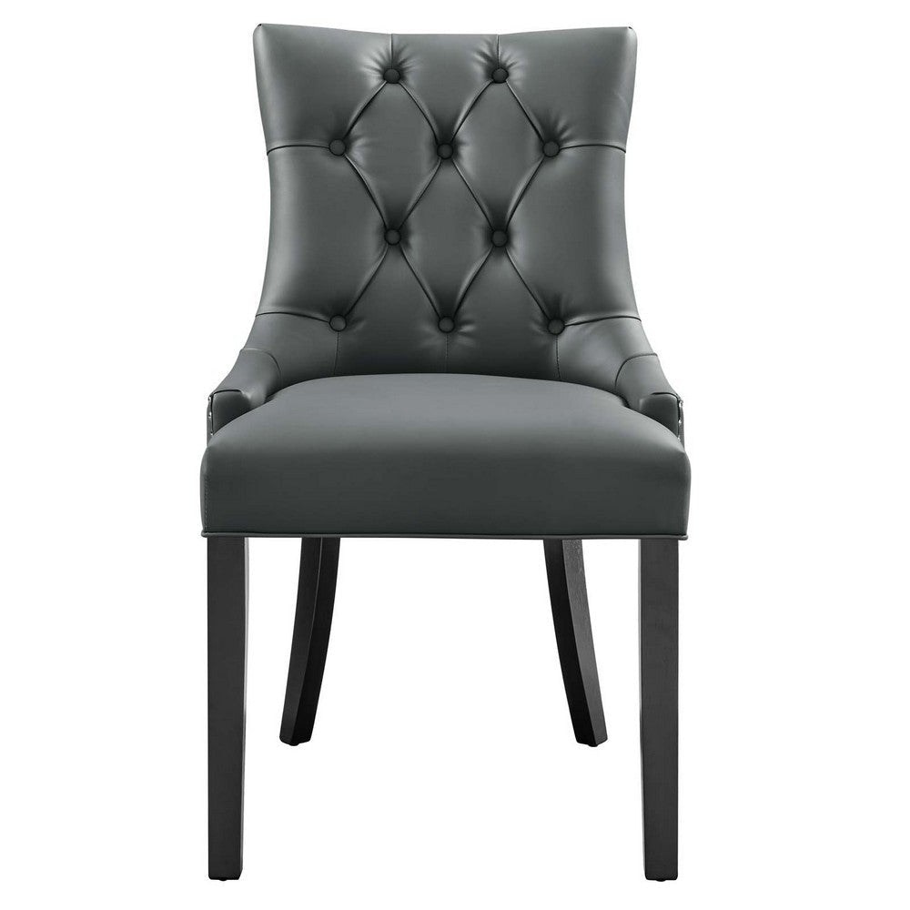 Regent Tufted Vegan Leather Dining Chair - No Shipping Charges MDY-EEI-2222-GRY