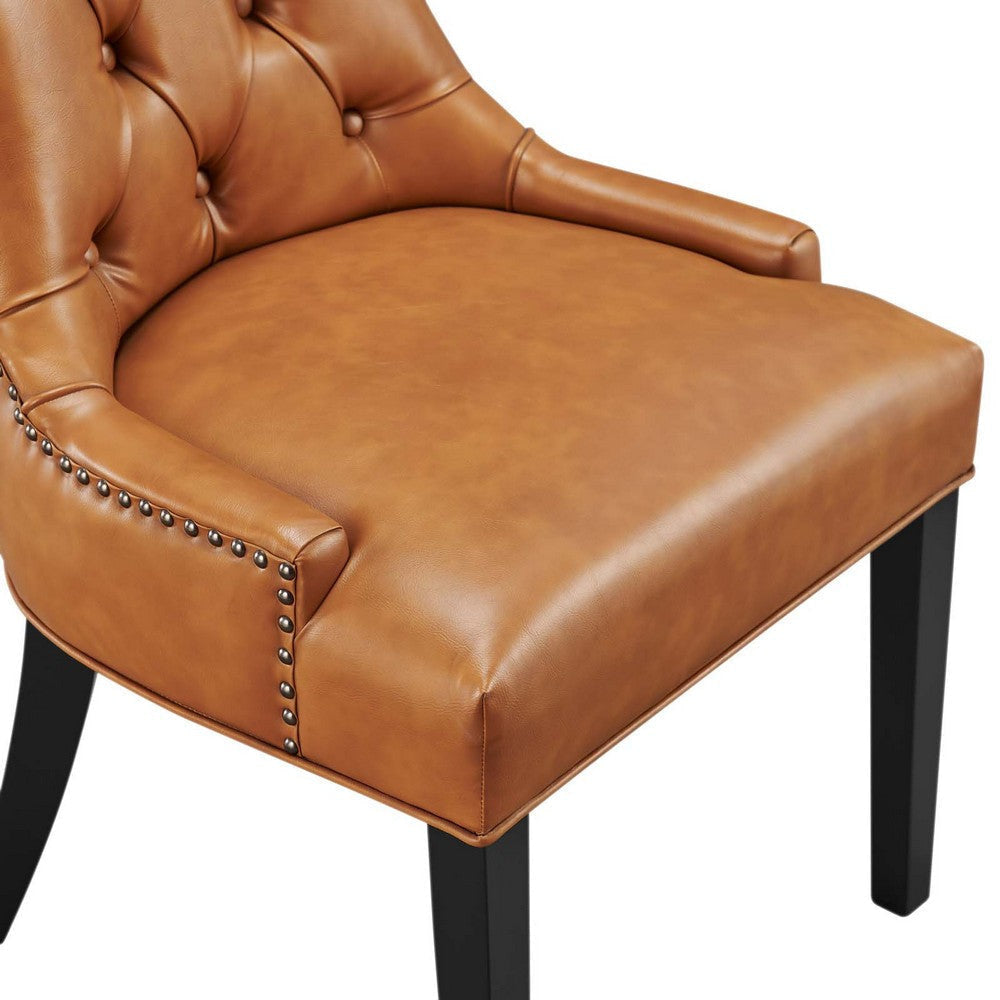 Regent Tufted Vegan Leather Dining Chair - No Shipping Charges MDY-EEI-2222-TAN