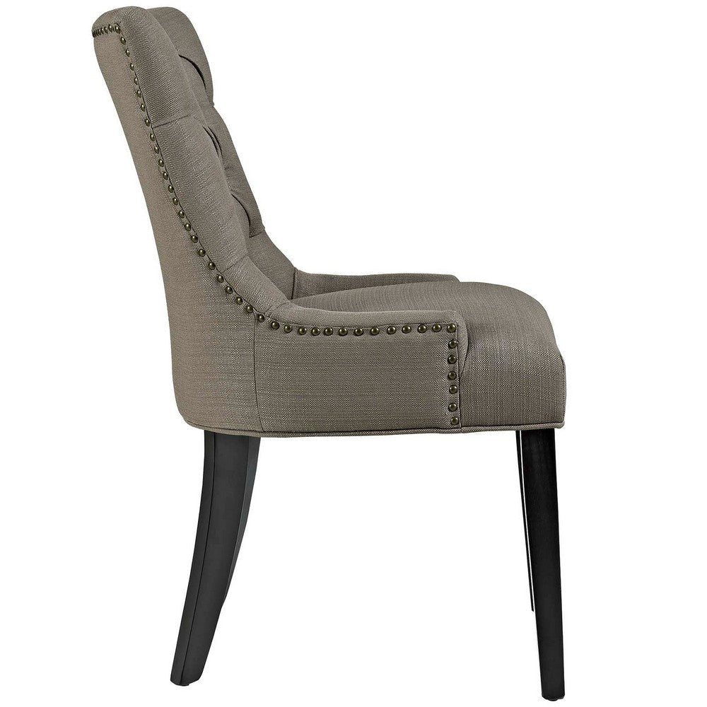 25 Inch Modern Dining Chair Button Tufted Back Dark Gray Fabric - No Shipping Charges MDY-EEI-2223-GRA