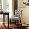 Modway Regent Modern Elegant Button-Tufted Upholstered Fabric with Nailhead Trim, Dining Side Chair, Light Gray