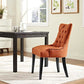 Modway Regent Modern Elegant Button-Tufted Upholstered Fabric with Nailhead Trim, Dining Side Chair, Orange