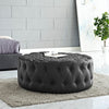 Amour Upholstered Vinyl Ottoman Black - No Shipping Charges MDY-EEI-2224-BLK