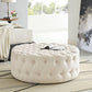 Amour Upholstered Fabric Ottoman Beige - No Shipping Charges MDY-EEI-2225-BEI