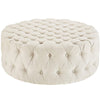 Amour Upholstered Fabric Ottoman, Beige - No Shipping Charges