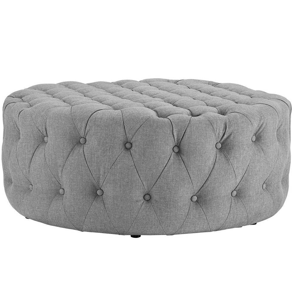 Amour Upholstered Fabric Ottoman Light Gray - No Shipping Charges MDY-EEI-2225-LGR