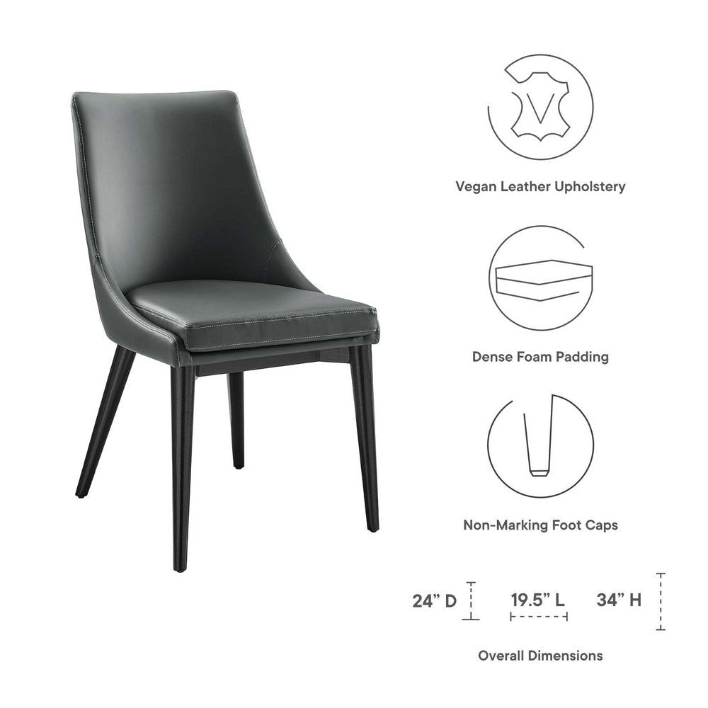 Viscount Vegan Leather Dining Chair - No Shipping Charges MDY-EEI-2226-GRY