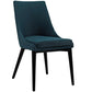 Modway Viscount Mid-Century Modern Upholstered Fabric Kitchen and Dining Room Chair in Azure