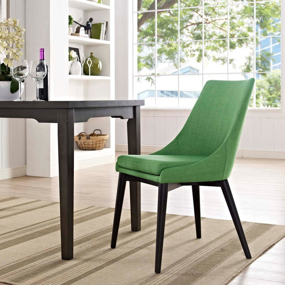 Modway Viscount Mid-Century Modern Upholstered Fabric Kitchen and Dining Room Chair in Kelly Green