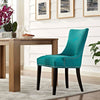 Modway Marquis Modern Upholstered Fabric Dining Chair with Nailhead Trim in Teal