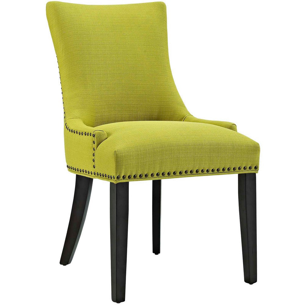 Modway Marquis Modern Upholstered Fabric Dining Chair with Nailhead Trim in Wheatgrass