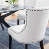 Modway Marquis Modern Upholstered Fabric with Nailhead Trim, Dining Side Chair, White