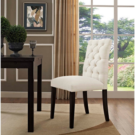 Modway MO- Duchess Modern Tufted Button Upholstered Fabric Parsons, Dining Chair, Beige