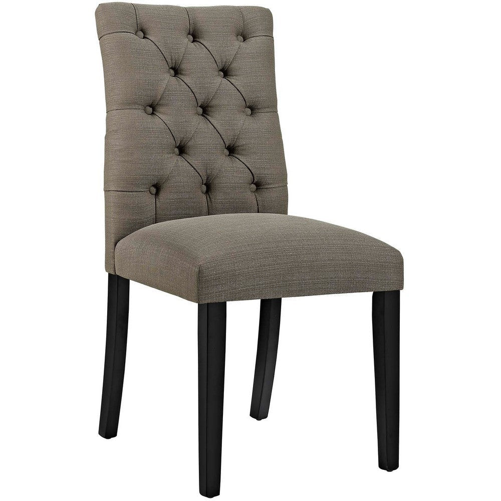 Modway MO- Duchess Modern Tufted Button Upholstered Fabric Parsons, Dining Chair, Granite