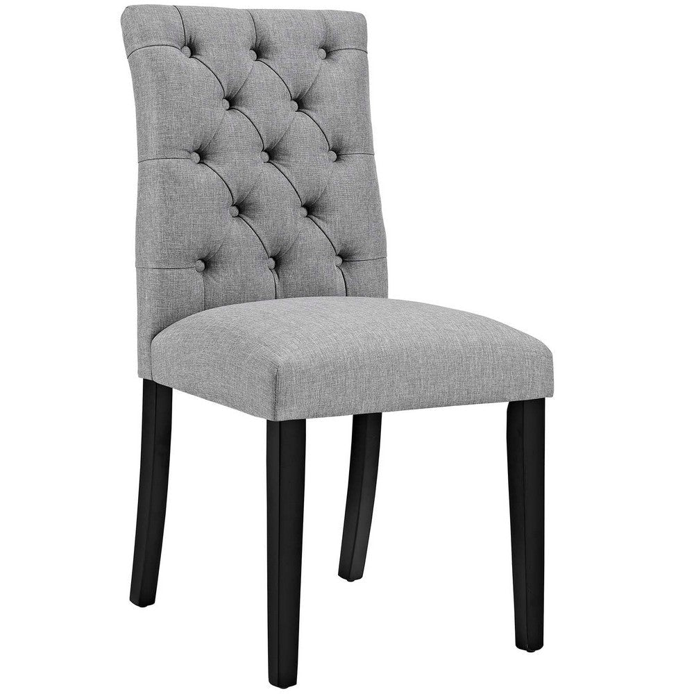 Modway MO- Duchess Modern Tufted Button Upholstered Fabric Parsons, Dining Chair, Light Gray