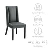 Baron Vegan Leather Dining Chair - No Shipping Charges MDY-EEI-2232-GRY