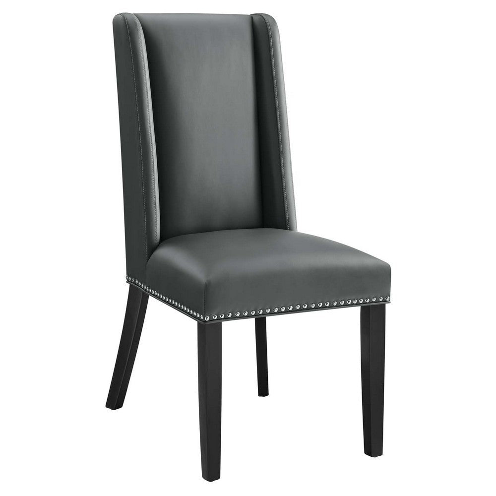 Baron Vegan Leather Dining Chair - No Shipping Charges MDY-EEI-2232-GRY