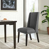 Modway MO- Baron Modern Tall Back Wood Upholstered Fabric, Dining Chair, Gray