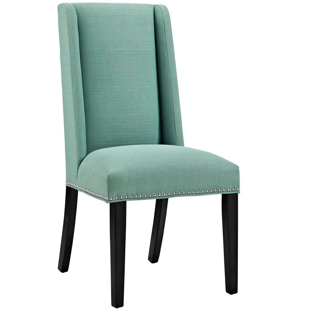 Modway MO- Baron Modern Tall Back Wood Upholstered Fabric, Dining Chair, Laguna