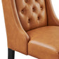 Baronet Button Tufted Vegan Leather Dining Chair - No Shipping Charges MDY-EEI-2234-TAN