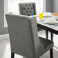 Baronet Button Tufted Fabric Dining Chair - No Shipping Charges MDY-EEI-2235-LGR