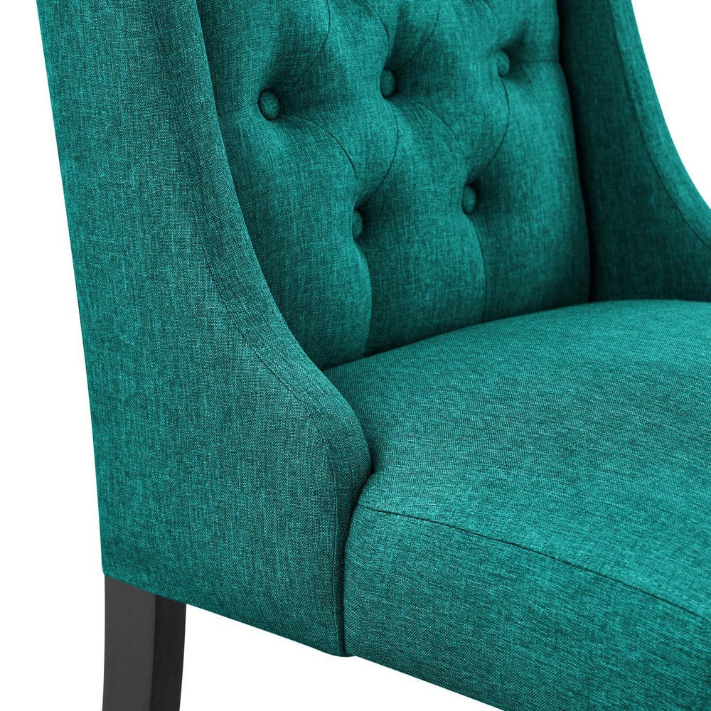 Modway Baronet Button Tufted Fabric One Dining Chair Teal MDY-EEI-2235-TEA