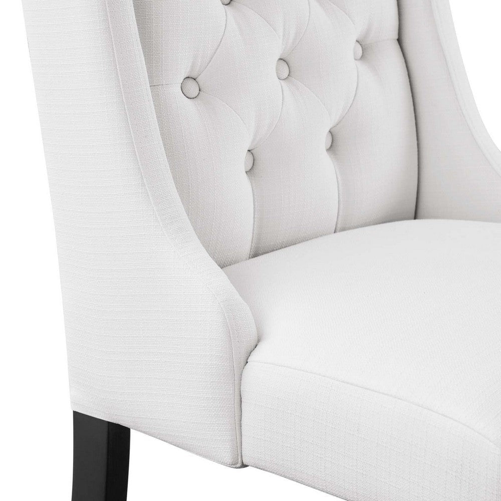 Modway Baronet Button Tufted Fabric One Dining Chair White MDY-EEI-2235-WHI