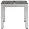 Silver Gray Shore Outdoor Patio Aluminum Side Table - No Shipping Charges MDY-EEI-2248-SLV-GRY