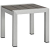 Silver Gray Shore Outdoor Patio Aluminum Side Table - No Shipping Charges