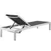 Silver Black Shore Outdoor Patio Aluminum Chaise - No Shipping Charges MDY-EEI-2249-SLV-BLK