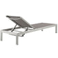 Modway Shore Aluminum Mesh Outdoor Patio Poolside Chaise Lounge Chair in Silver Gray MDY-EEI-2249-SLV-GRY