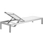 Silver White Shore Outdoor Patio Aluminum Chaise - No Shipping Charges MDY-EEI-2249-SLV-WHI