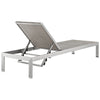 Modway Shore Aluminum Rattan Outdoor Patio Poolside Chaise Lounge Chair in Silver Gray MDY-EEI-2250-SLV-GRY