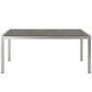 Silver Gray Shore Outdoor Patio Aluminum Dining Table - No Shipping Charges MDY-EEI-2251-SLV-GRY