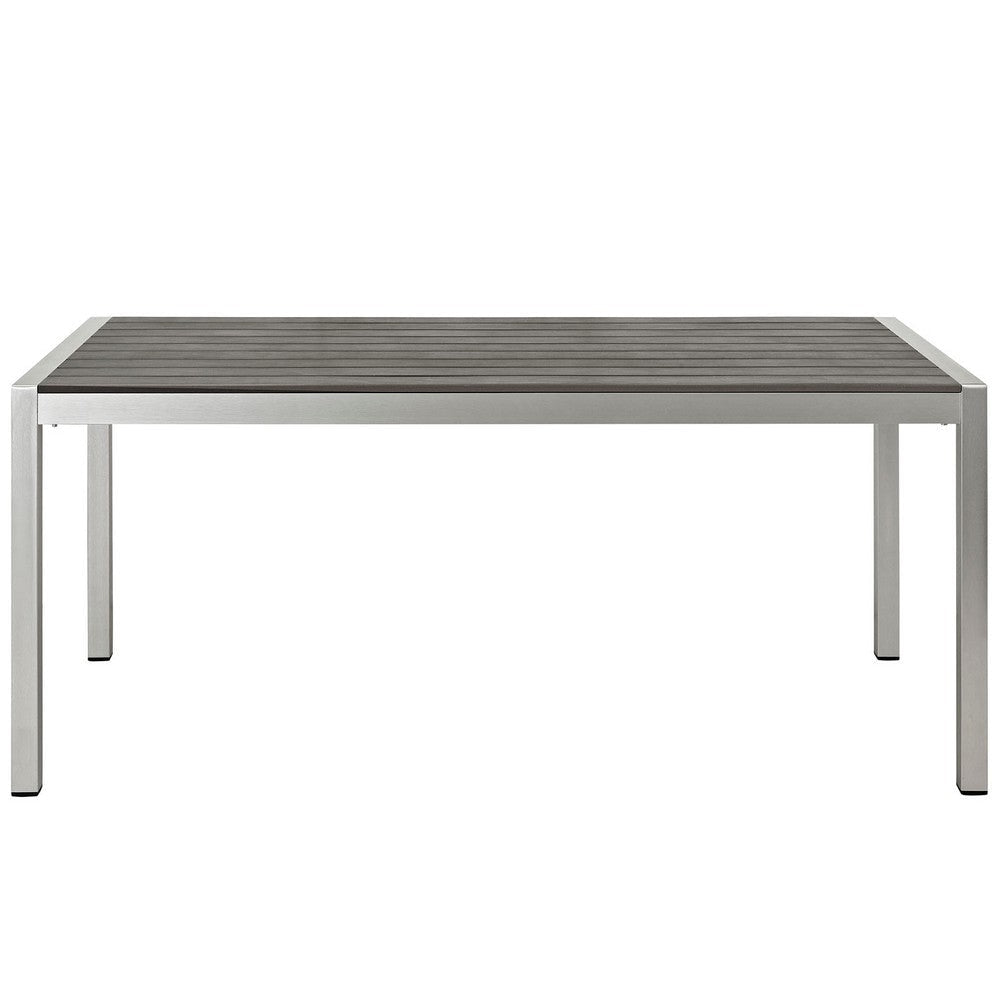 Silver Gray Shore Outdoor Patio Aluminum Dining Table - No Shipping Charges MDY-EEI-2251-SLV-GRY