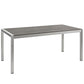 Silver Gray Shore Outdoor Patio Aluminum Dining Table - No Shipping Charges