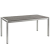 Silver Gray Shore Outdoor Patio Aluminum Dining Table - No Shipping Charges