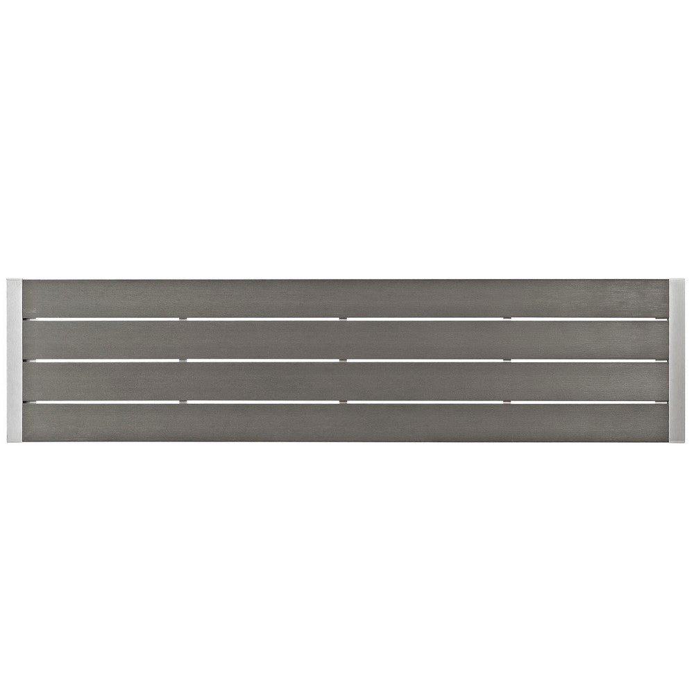 Silver Gray Shore Outdoor Patio Aluminum Bench - No Shipping Charges MDY-EEI-2252-SLV-GRY