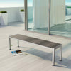 Modway Shore Aluminum Outdoor Patio Bench in Silver Gray