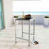 Modway Shore Aluminum Outdoor Patio Square Bar Table in Silver Gray